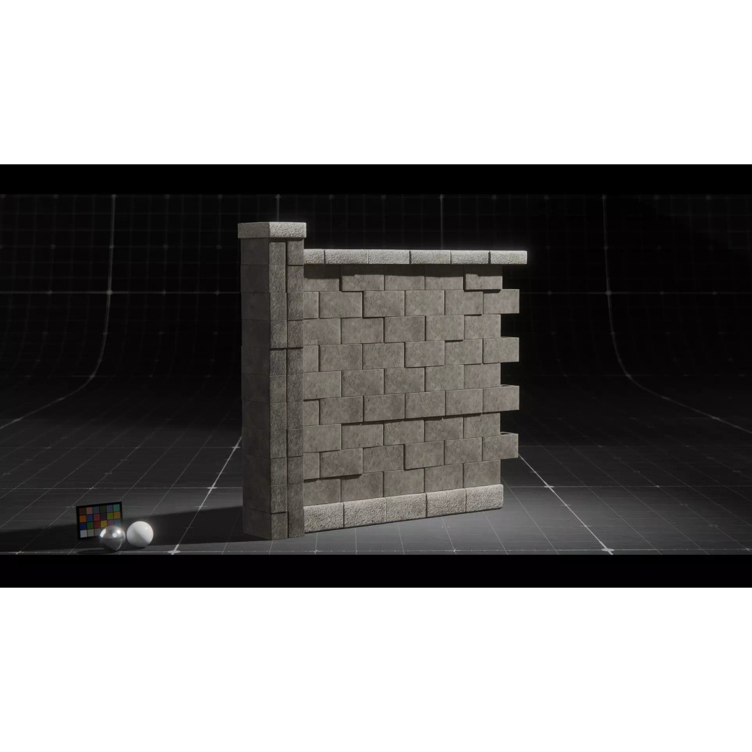 Concrete Blocks 3D Model – Low Poly Stacked Formations, FBX - View 20