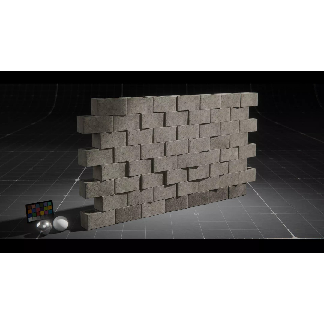 Concrete Blocks 3D Model – Low Poly Stacked Formations, FBX - View 24