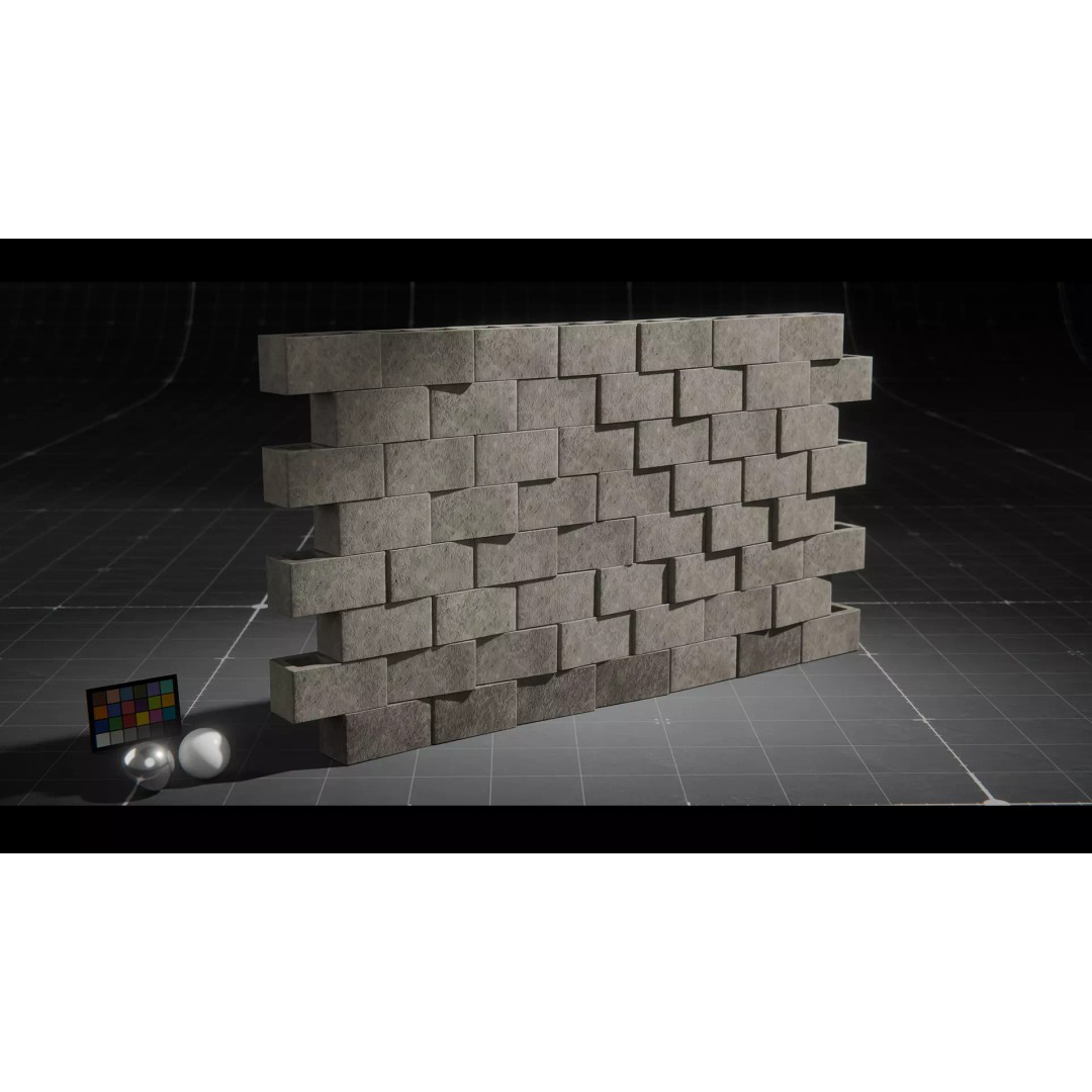 Concrete Blocks 3D Model – Low Poly Stacked Formations, FBX - View 25