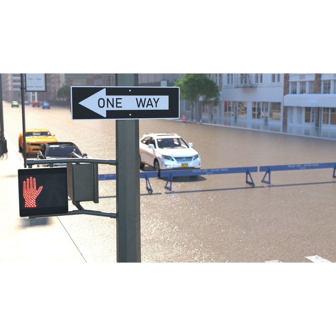 New York City Street Scene 3D Model – Realistic Props for Blender, FBX, OBJ - View 11