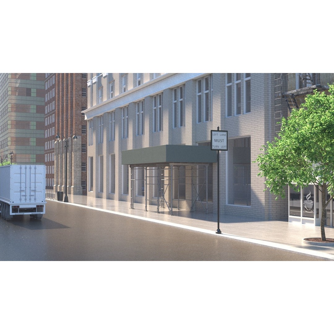 New York City Street Scene 3D Model – Realistic Props for Blender, FBX, OBJ - View 12