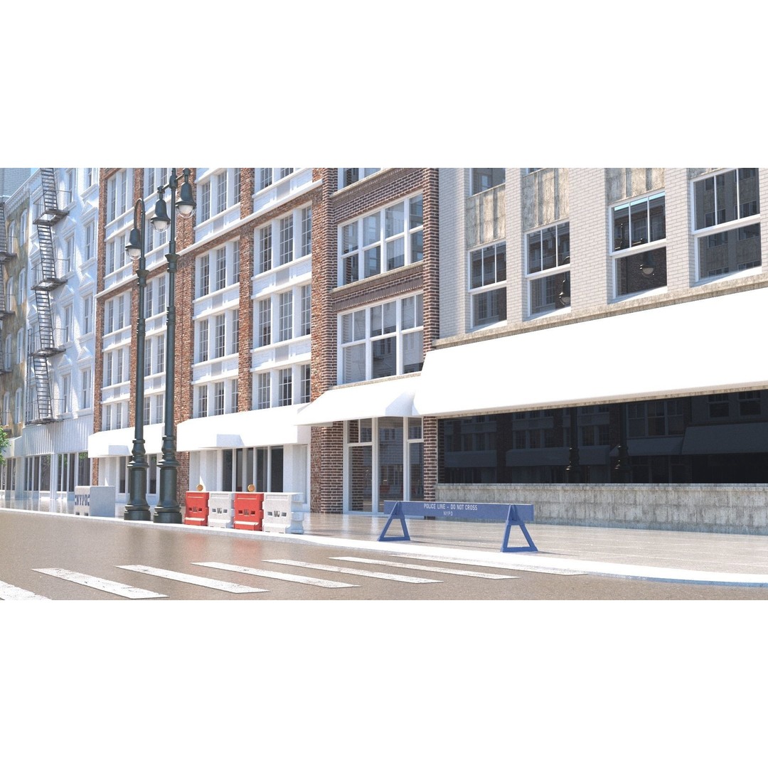 New York City Street Scene 3D Model – Realistic Props for Blender, FBX, OBJ - View 13