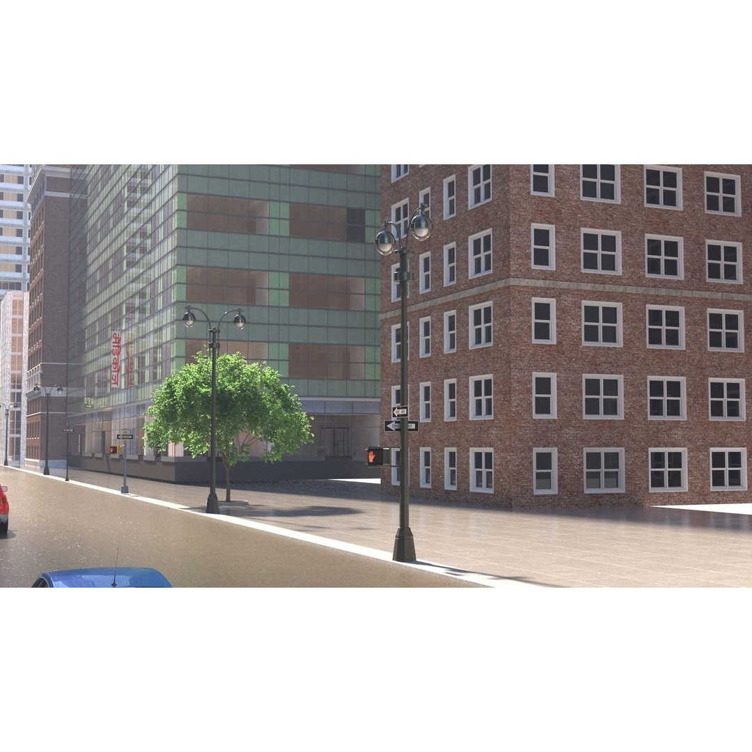 New York City Street Scene 3D Model – Realistic Props for Blender, FBX, OBJ - View 17