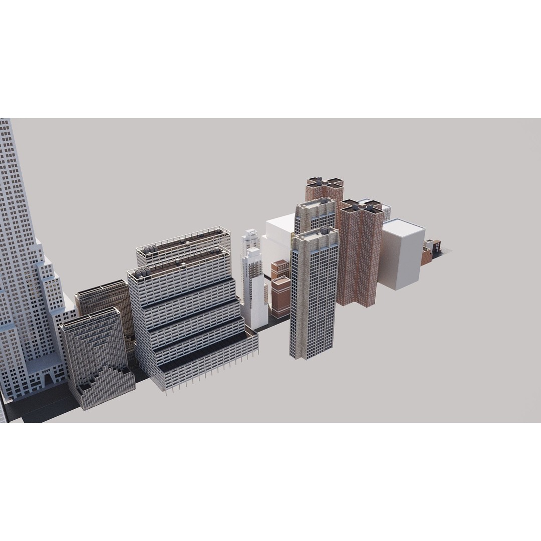 New York City Street Scene 3D Model – Realistic Props for Blender, FBX, OBJ - View 35