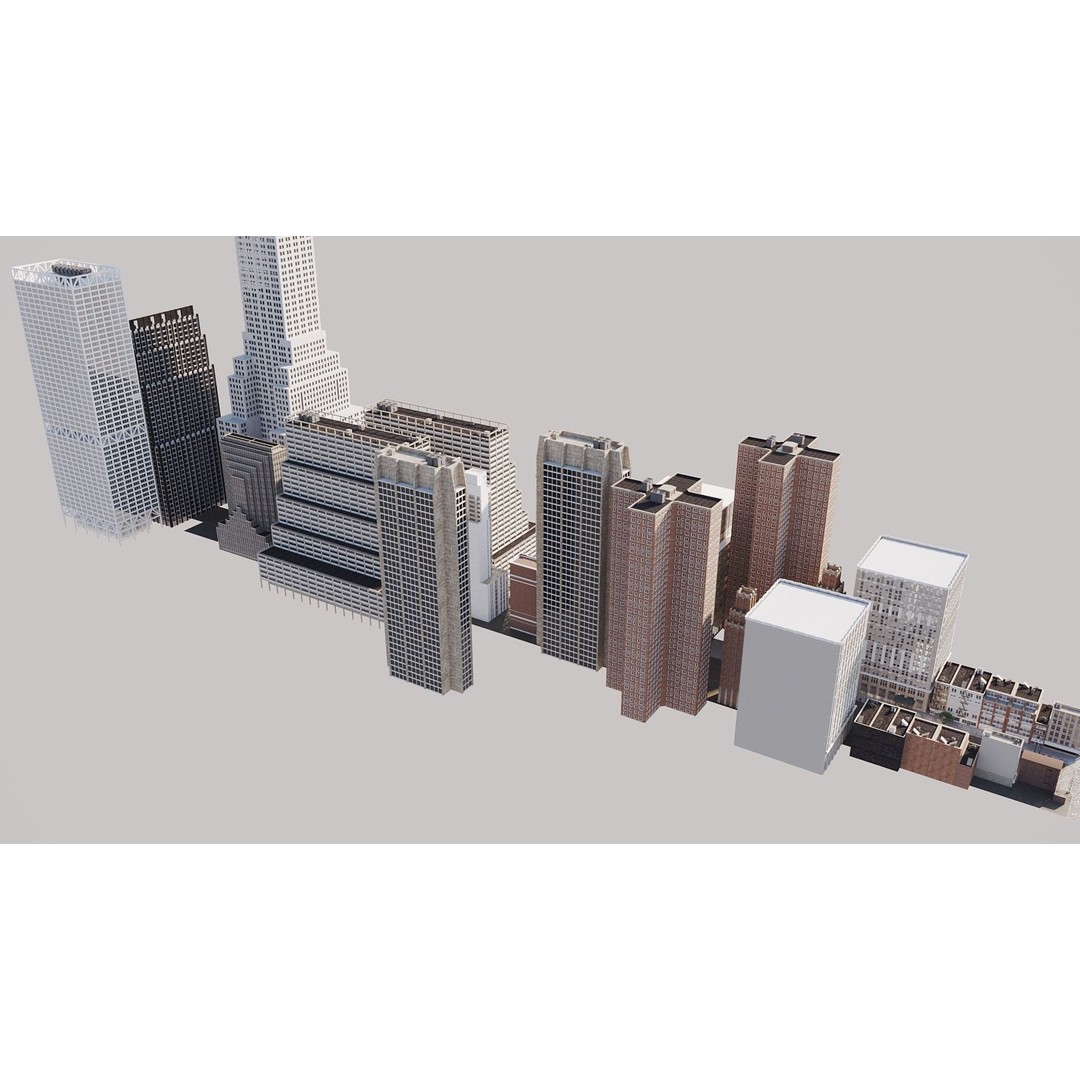 New York City Street Scene 3D Model – Realistic Props for Blender, FBX, OBJ - View 45
