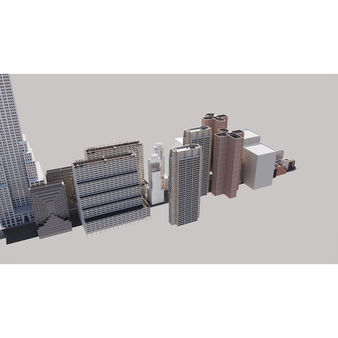 New York City Street Scene 3D Model – Realistic Props for Blender, FBX, OBJ - View 47