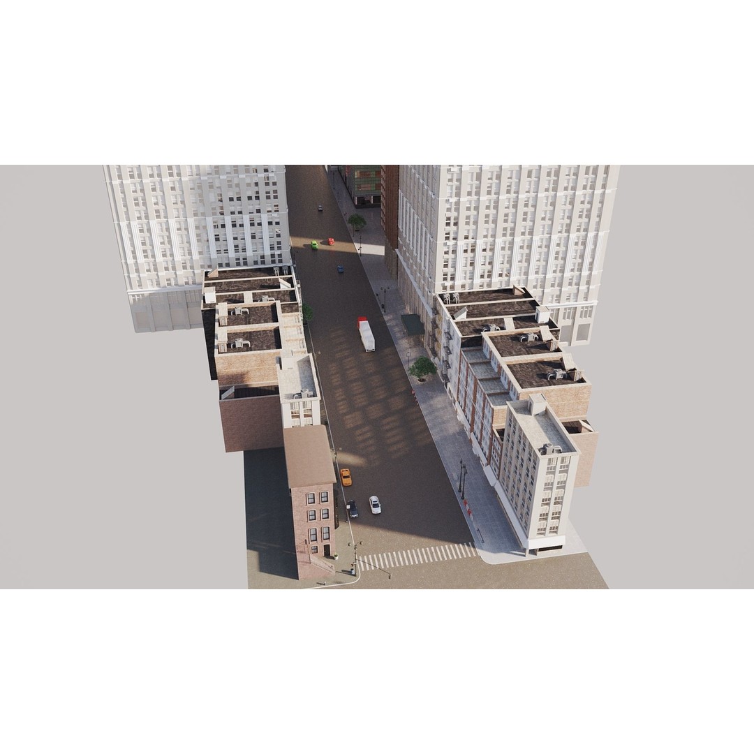 New York City Street Scene 3D Model – Realistic Props for Blender, FBX, OBJ - View 50