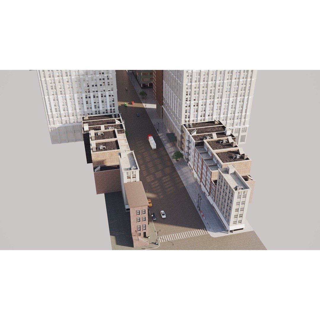 New York City Street Scene 3D Model – Realistic Props for Blender, FBX, OBJ - View 52