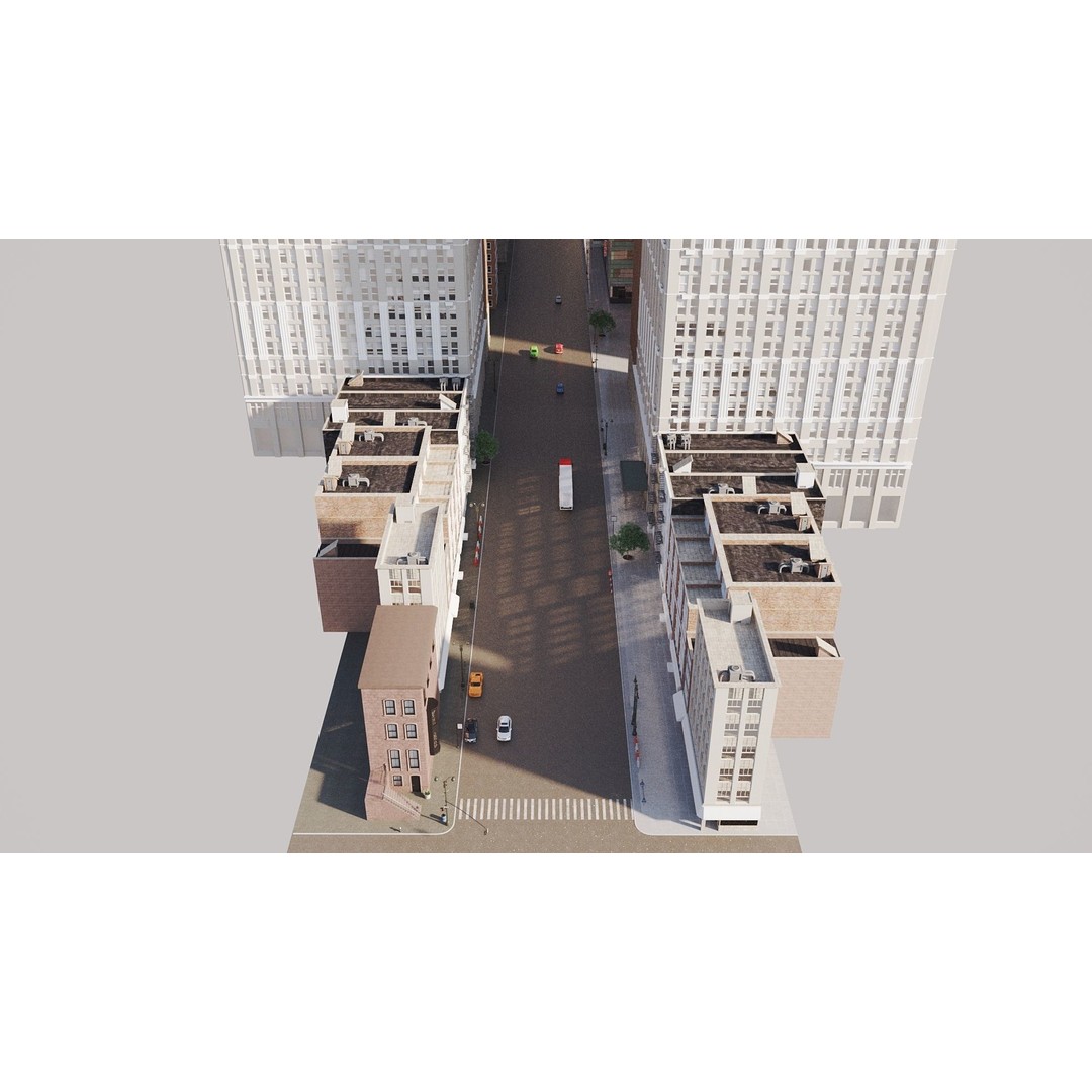 New York City Street Scene 3D Model – Realistic Props for Blender, FBX, OBJ - View 53