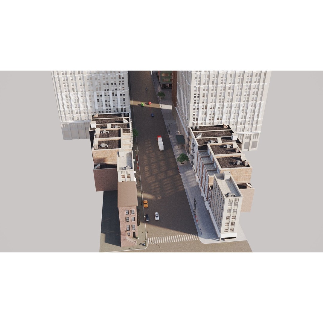 New York City Street Scene 3D Model – Realistic Props for Blender, FBX, OBJ - View 54