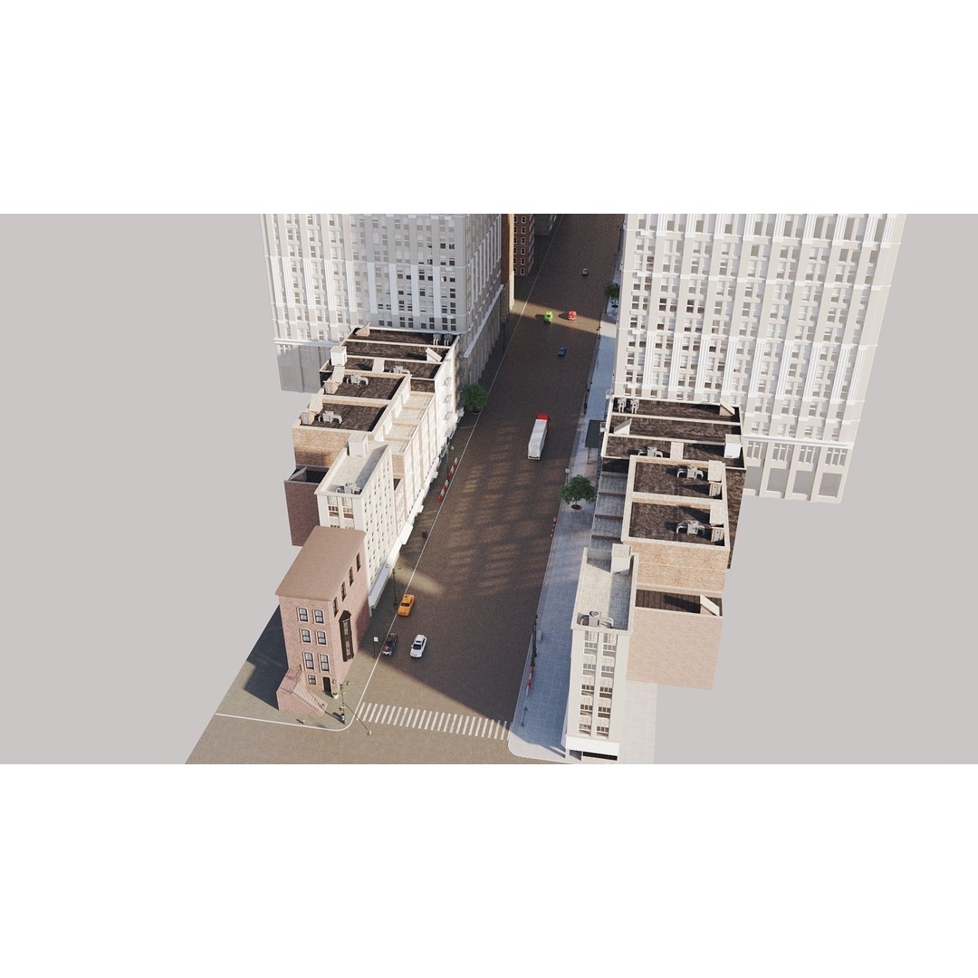 New York City Street Scene 3D Model – Realistic Props for Blender, FBX, OBJ - View 57