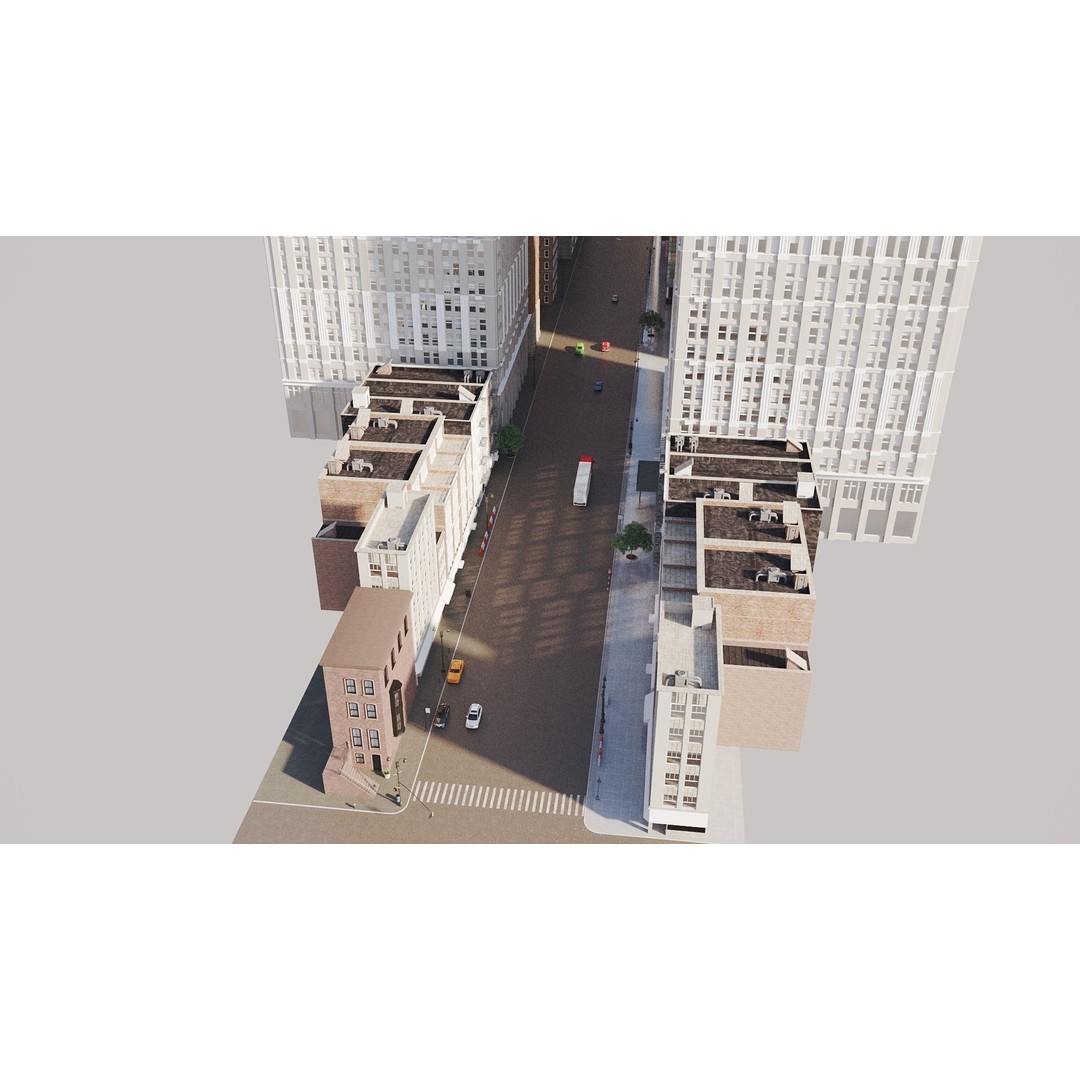 New York City Street Scene 3D Model – Realistic Props for Blender, FBX, OBJ - View 58