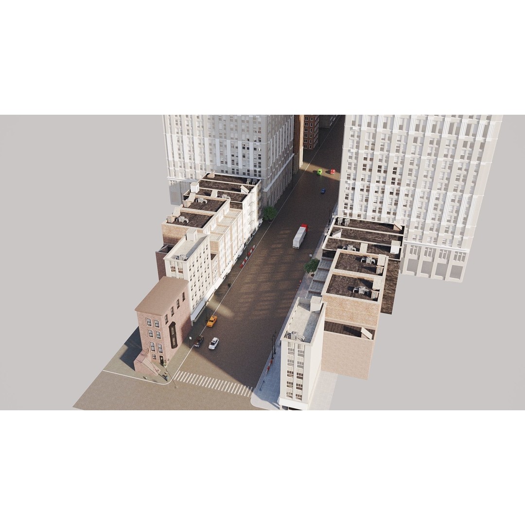 New York City Street Scene 3D Model – Realistic Props for Blender, FBX, OBJ - View 59