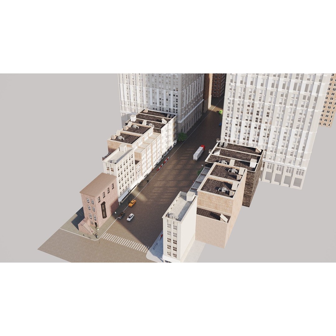 New York City Street Scene 3D Model – Realistic Props for Blender, FBX, OBJ - View 60