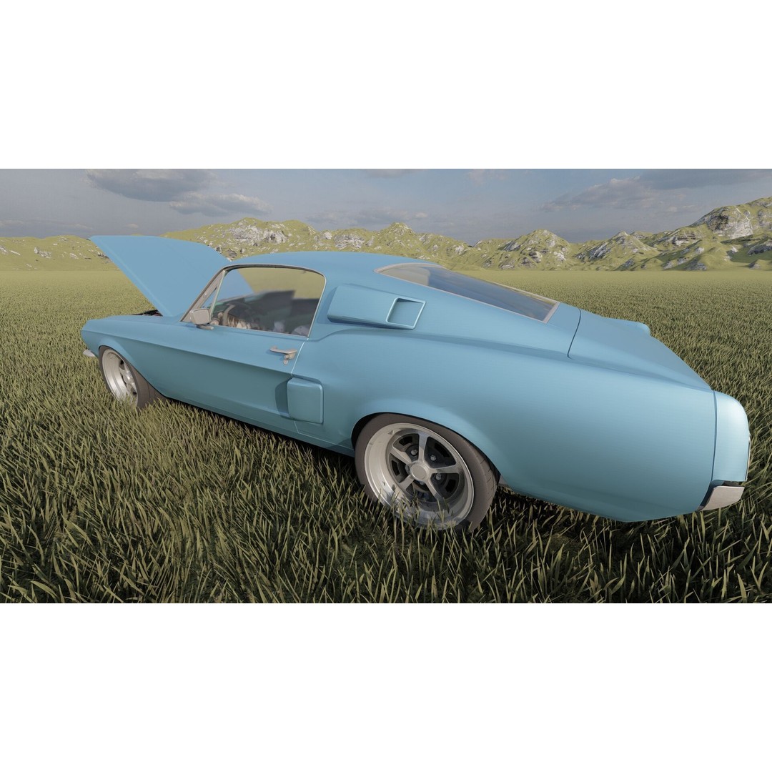 1960s Ford Mustang 3D Model – Detailed Antique Car Asset, Lumion Ready - View 10