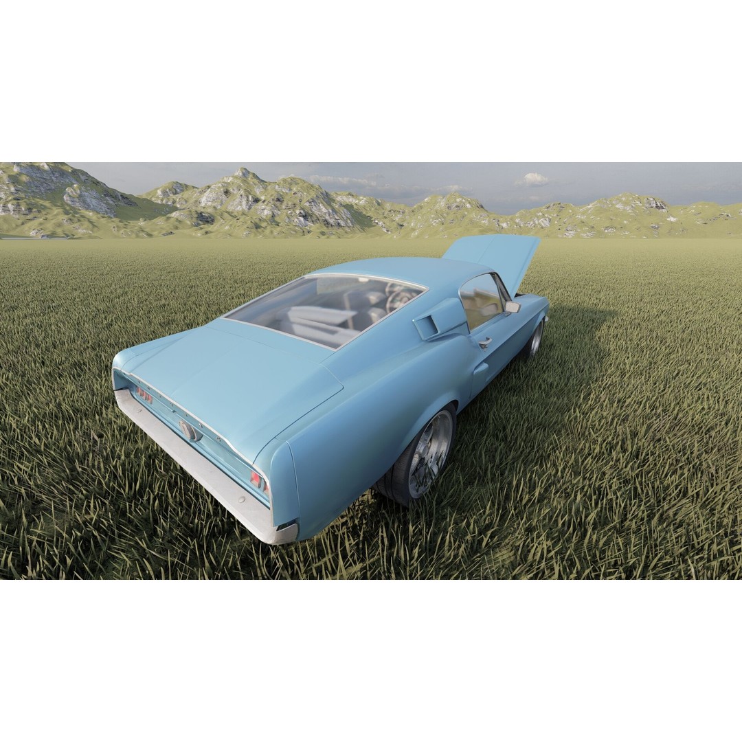 1960s Ford Mustang 3D Model – Detailed Antique Car Asset, Lumion Ready - View 12