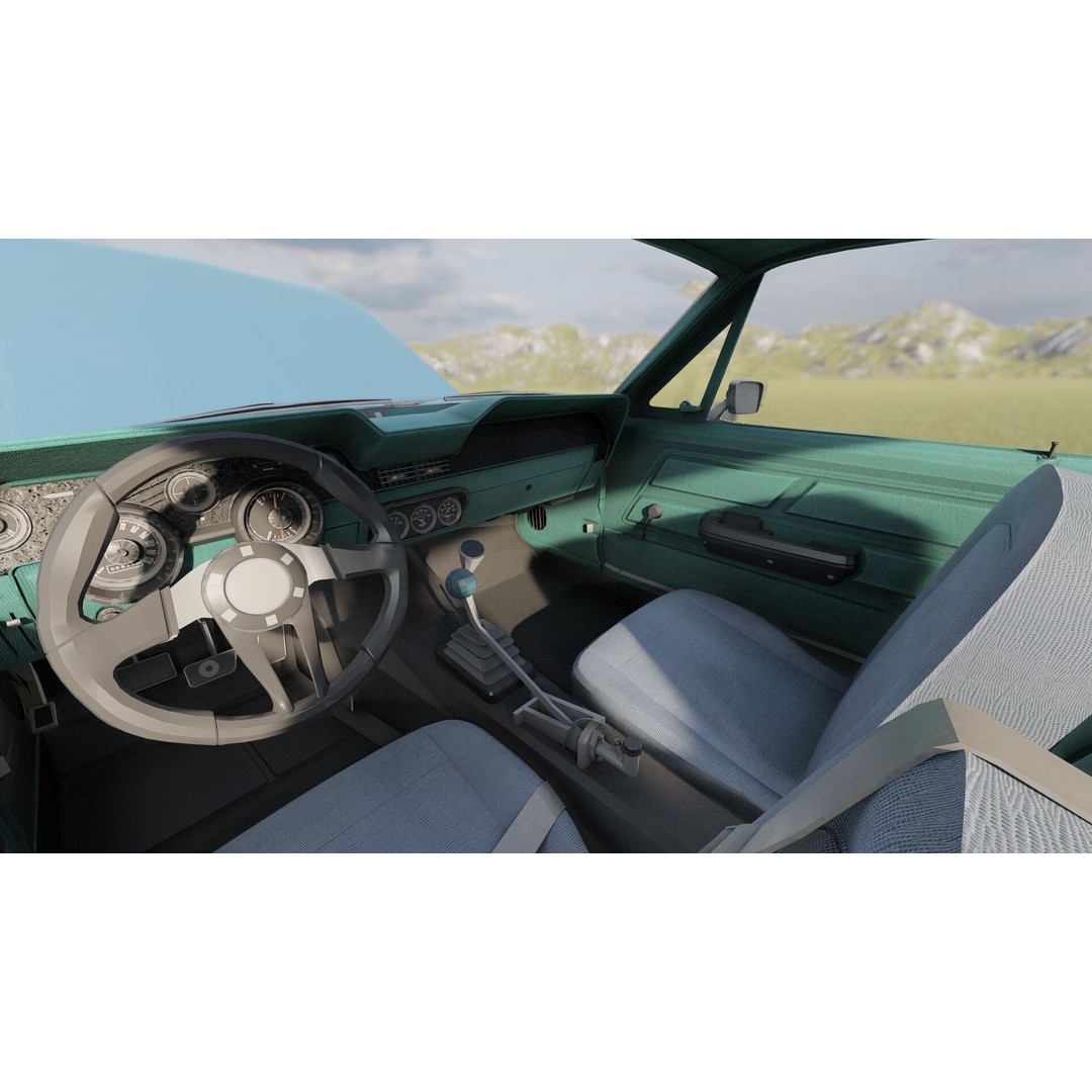 1960s Ford Mustang 3D Model – Detailed Antique Car Asset, Lumion Ready - View 20