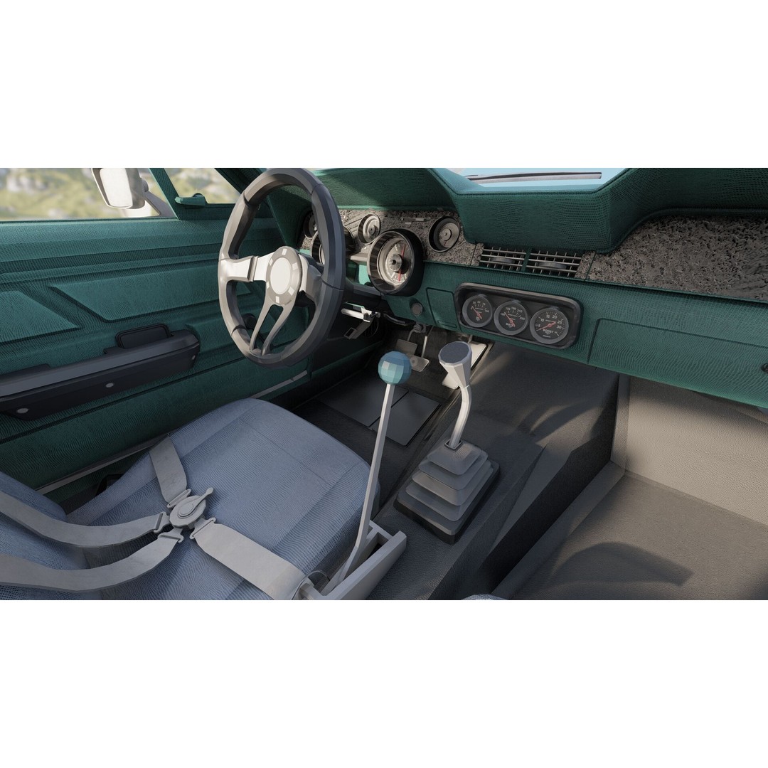 1960s Ford Mustang 3D Model – Detailed Antique Car Asset, Lumion Ready - View 24