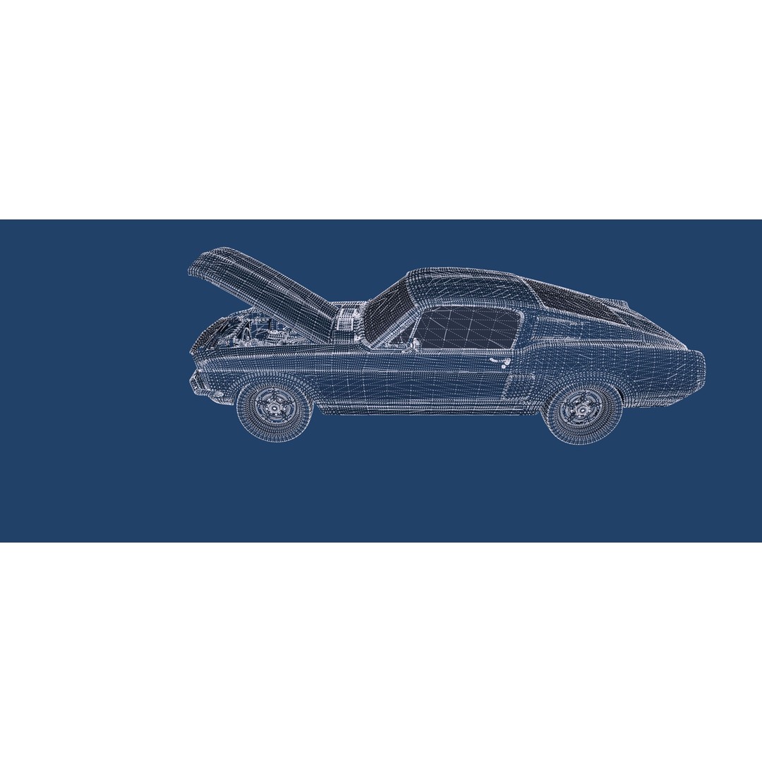 1960s Ford Mustang 3D Model – Detailed Antique Car Asset, Lumion Ready - View 42