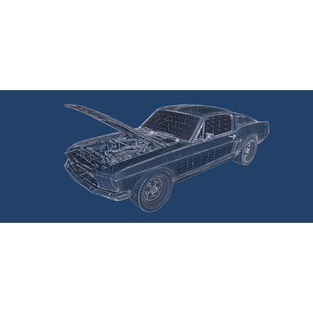 1960s Ford Mustang 3D Model – Detailed Antique Car Asset, Lumion Ready - View 43