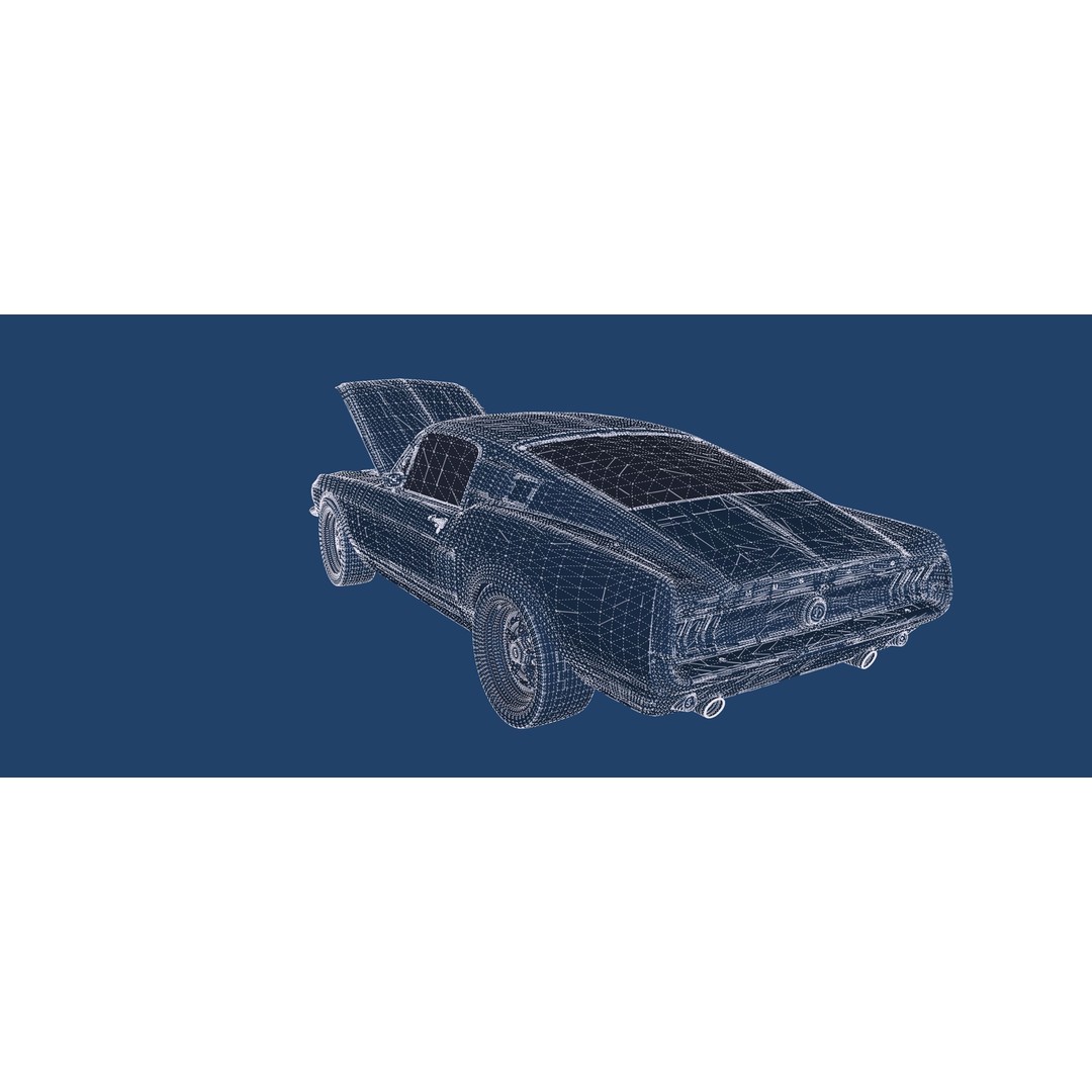 1960s Ford Mustang 3D Model – Detailed Antique Car Asset, Lumion Ready - View 44