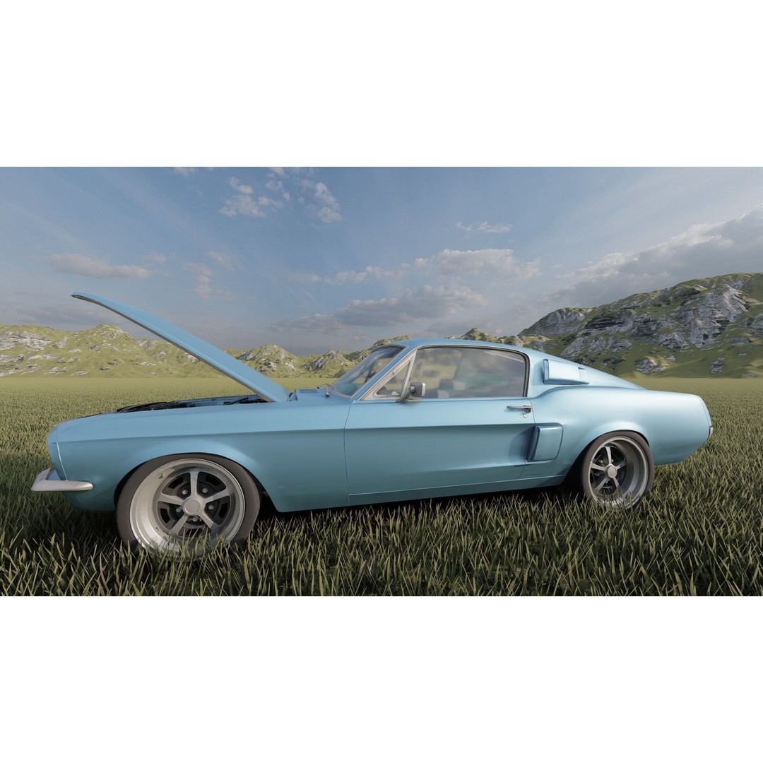1960s Ford Mustang 3D Model – Detailed Antique Car Asset, Lumion Ready - View 9