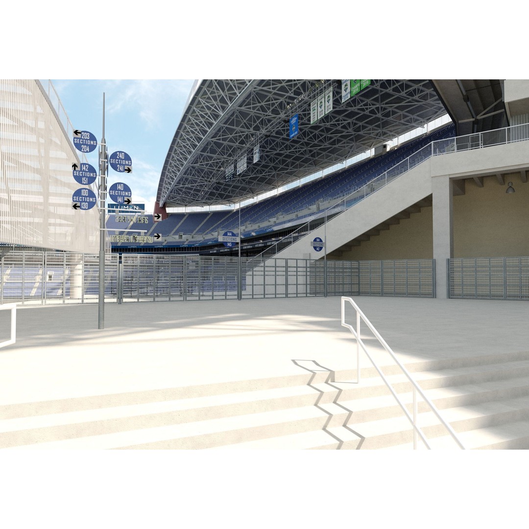 Lumen Field 3D Model – Realistic Stadium Asset with PBR Textures - View 11