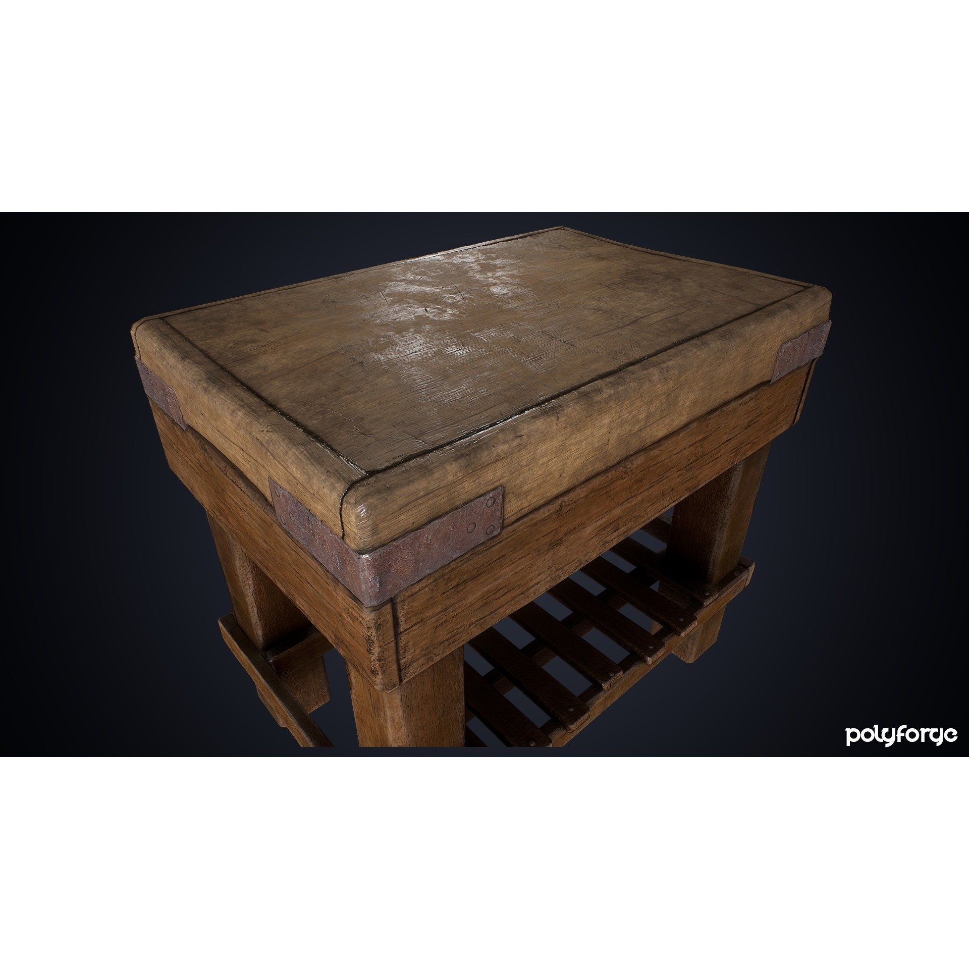 Old Butchers Block - Low-Poly Game-Ready 3D Model