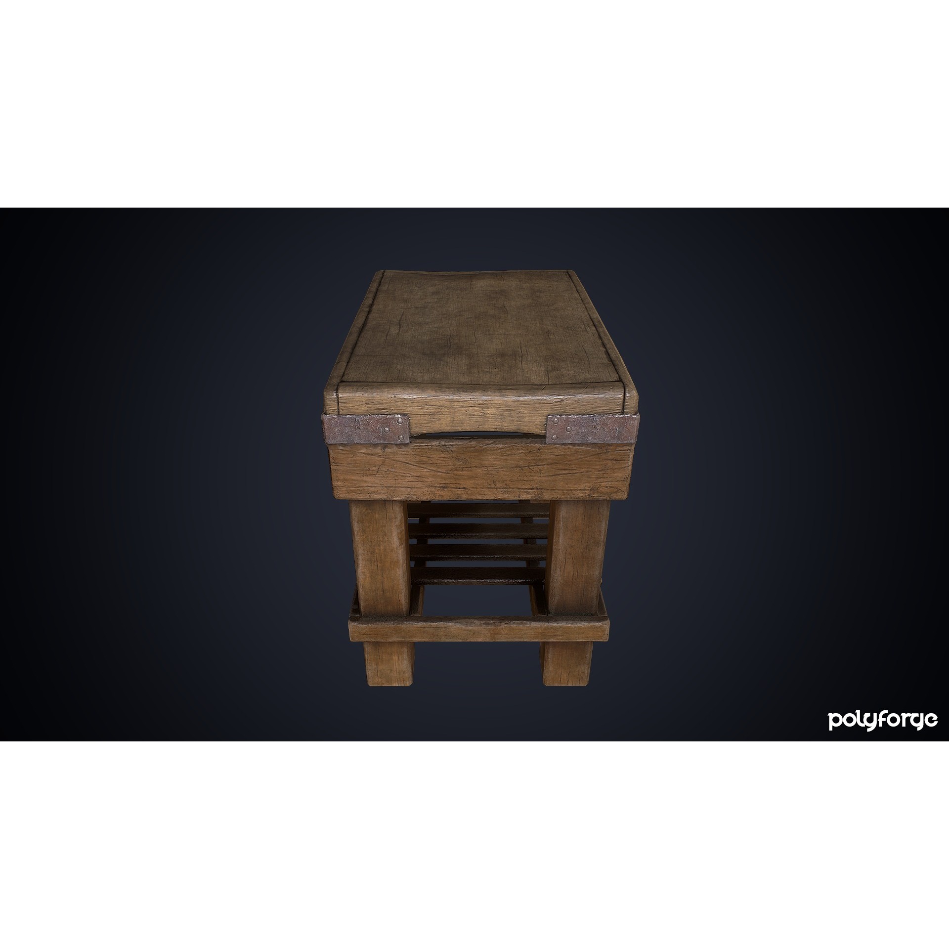 Old Butchers Block - Low-Poly Game-Ready 3D Model - View 5