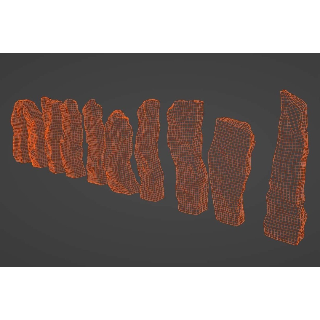 Standing Stones 3D Model – Low Poly Game-Ready Monoliths, FBX, OBJ