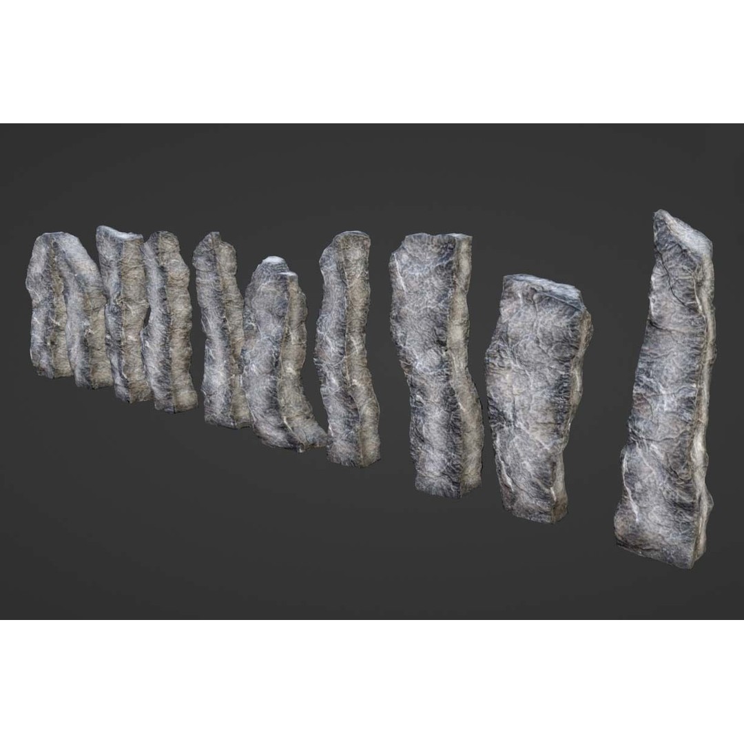Standing Stones 3D Model – Low Poly Game-Ready Monoliths, FBX, OBJ - View 13