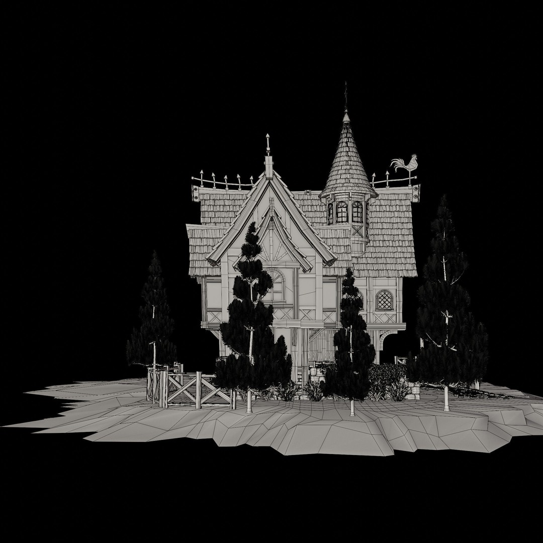 Medieval Building 3D Model – Stylized Low Poly Game Asset, FBX, STL - View 20