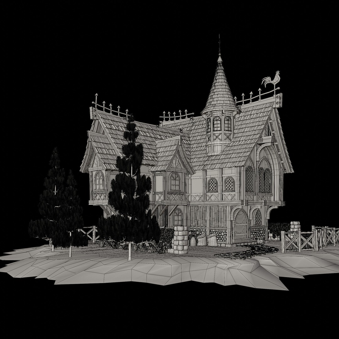 Medieval Building 3D Model – Stylized Low Poly Game Asset, FBX, STL - View 21