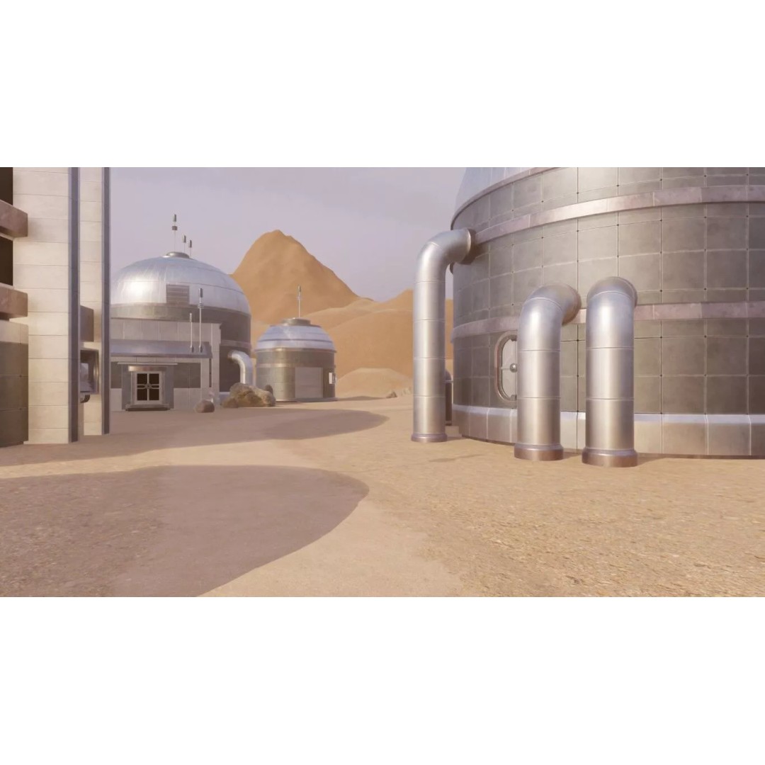 Desert Settlement 3D Model – Stylized Sci-Fi Environment, FBX - View 10