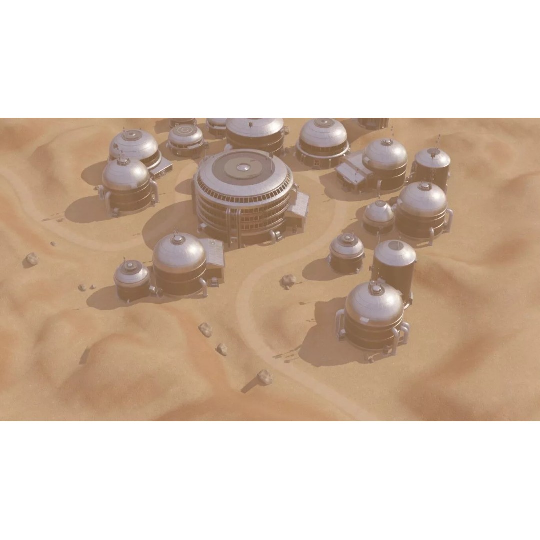 Desert Settlement 3D Model – Stylized Sci-Fi Environment, FBX - View 12