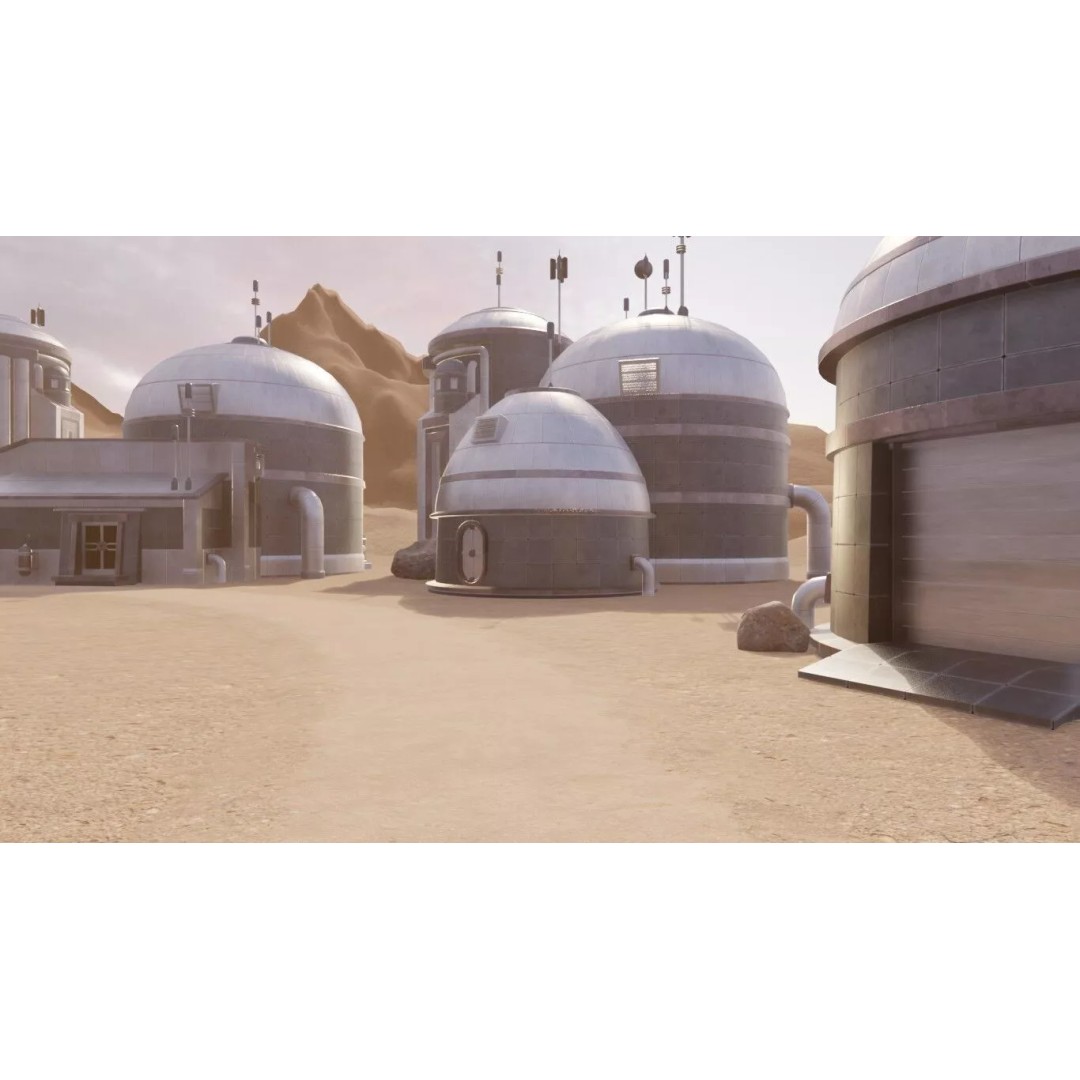 Desert Settlement 3D Model – Stylized Sci-Fi Environment, FBX - View 5