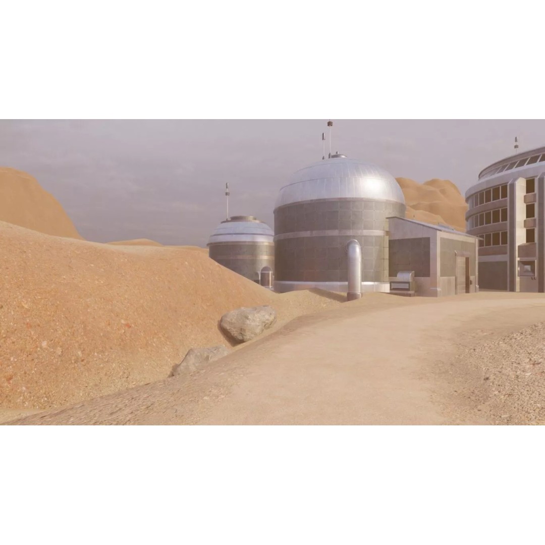 Desert Settlement 3D Model – Stylized Sci-Fi Environment, FBX - View 7