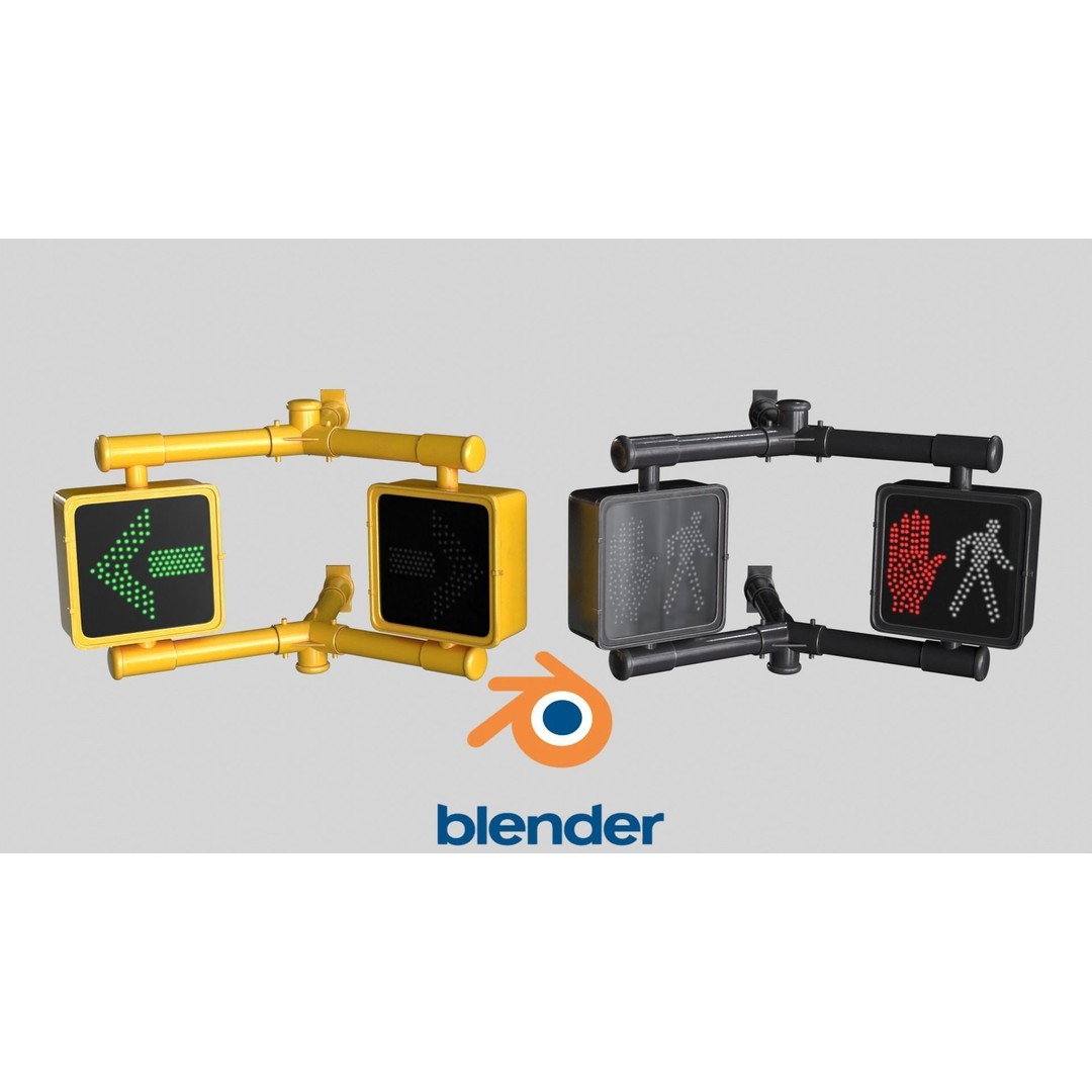 Traffic Light 3D Model – Low-Poly Game Asset, PBR Textures, FBX - View 12