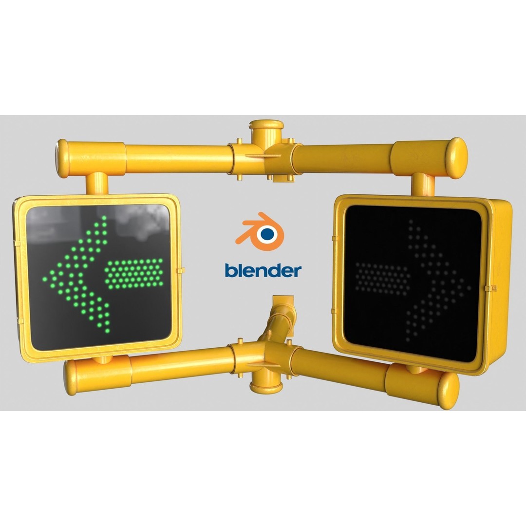 Traffic Light 3D Model – Low-Poly Game Asset, PBR Textures, FBX - View 14