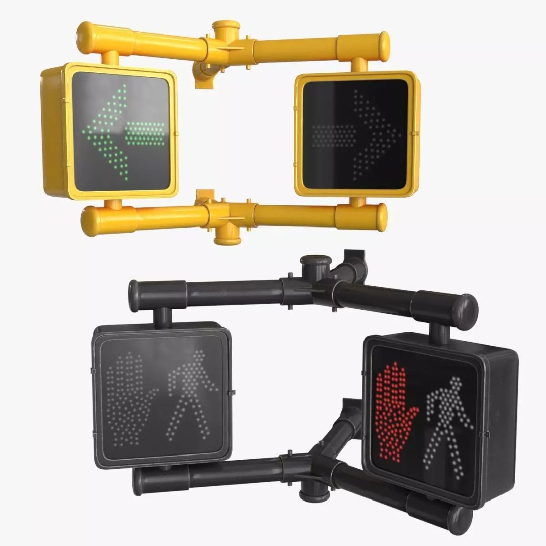 Traffic Light 3D Model – Low-Poly Game Asset, PBR Textures, FBX - View 2