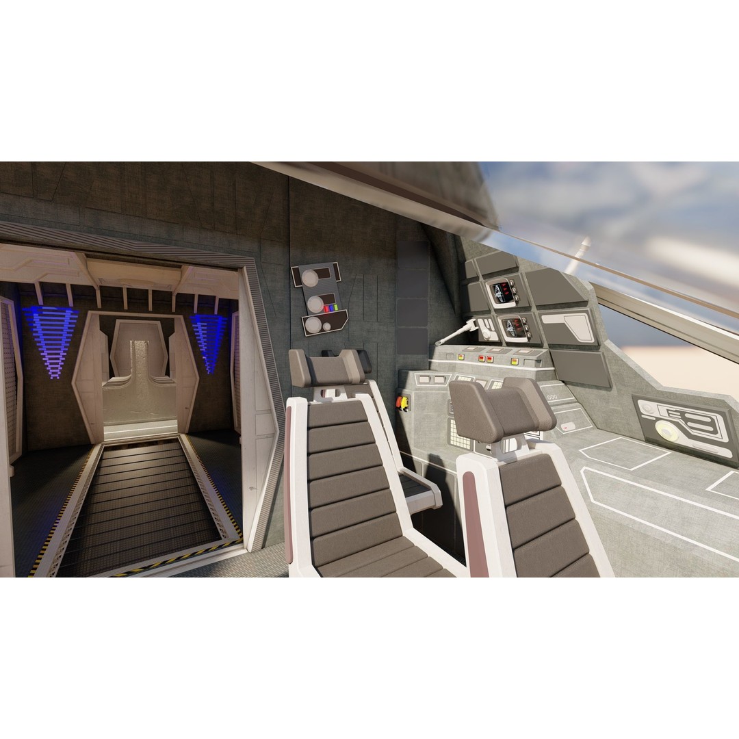 Star Wars Lambda T4A Class Shuttle 3D Model – Detailed Interior, FBX, Lumion Ready - View 37