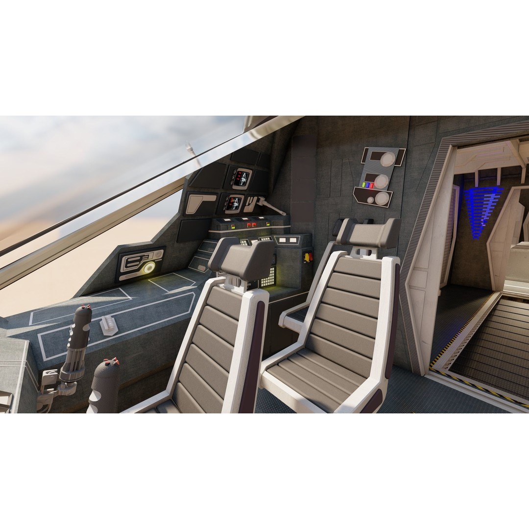 Star Wars Lambda T4A Class Shuttle 3D Model – Detailed Interior, FBX, Lumion Ready - View 38