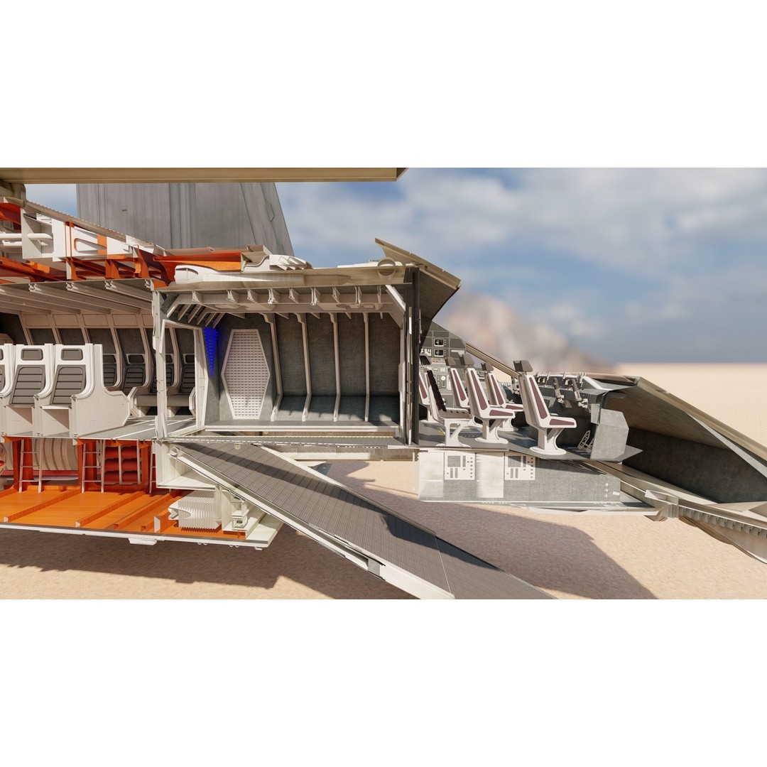 Star Wars Lambda T4A Class Shuttle 3D Model – Detailed Interior, FBX, Lumion Ready - View 49