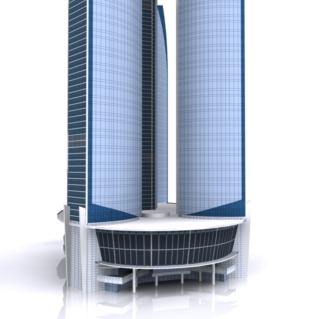 Etihad Tower 3D Model – Low Poly Landmark Asset, FBX & OBJ - View 10