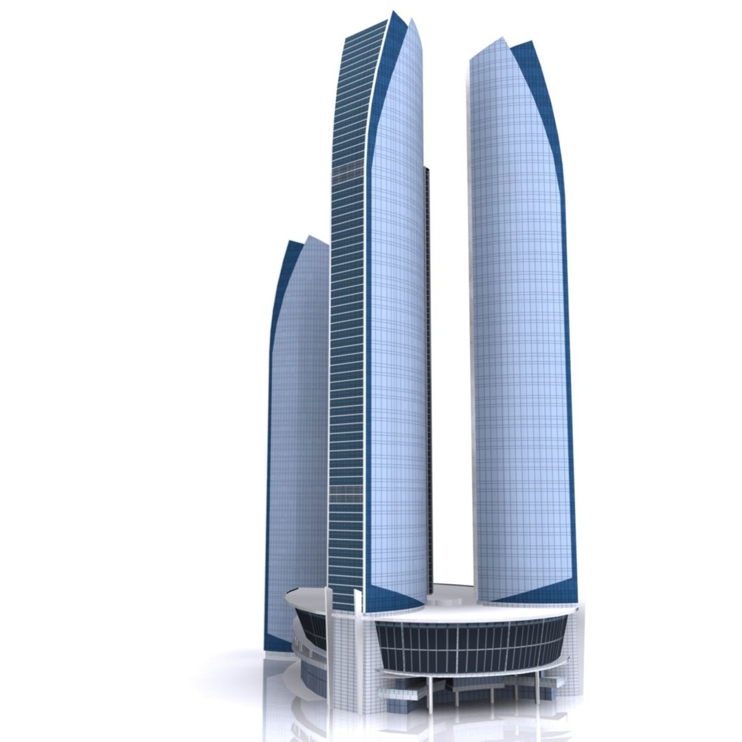 Etihad Tower 3D Model – Low Poly Landmark Asset, FBX & OBJ - View 12