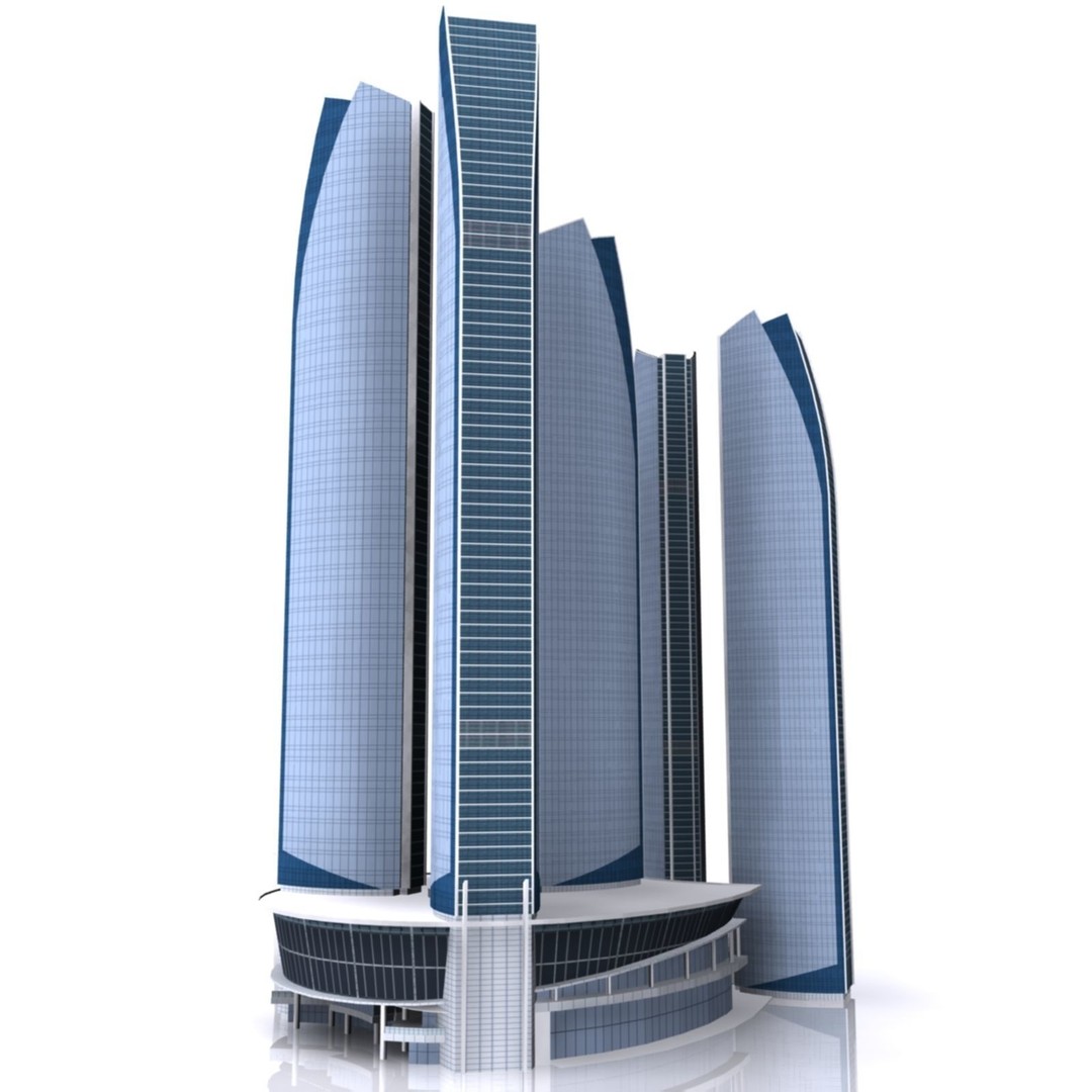Etihad Tower 3D Model – Low Poly Landmark Asset, FBX & OBJ - View 13