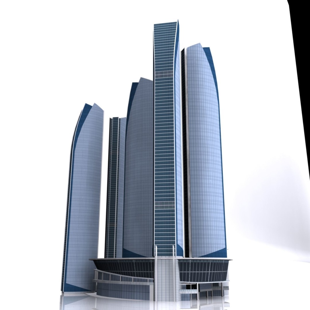 Etihad Tower 3D Model – Low Poly Landmark Asset, FBX & OBJ - View 14