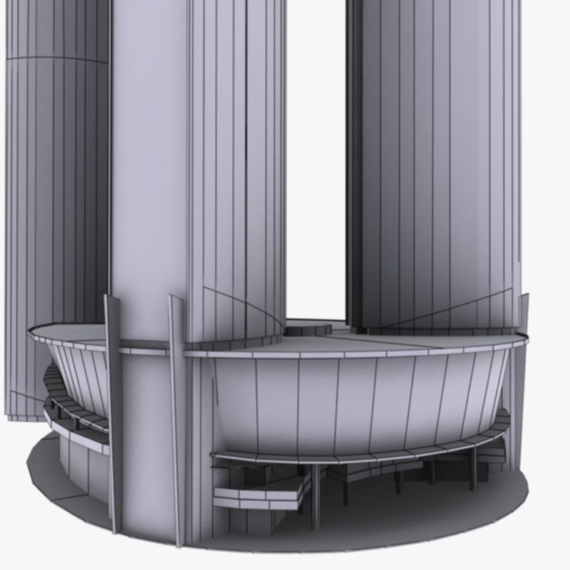Etihad Tower 3D Model – Low Poly Landmark Asset, FBX & OBJ - View 18