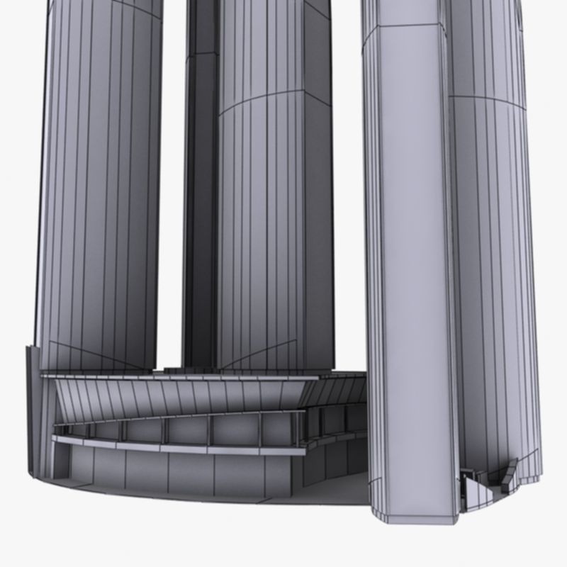 Etihad Tower 3D Model – Low Poly Landmark Asset, FBX & OBJ - View 22