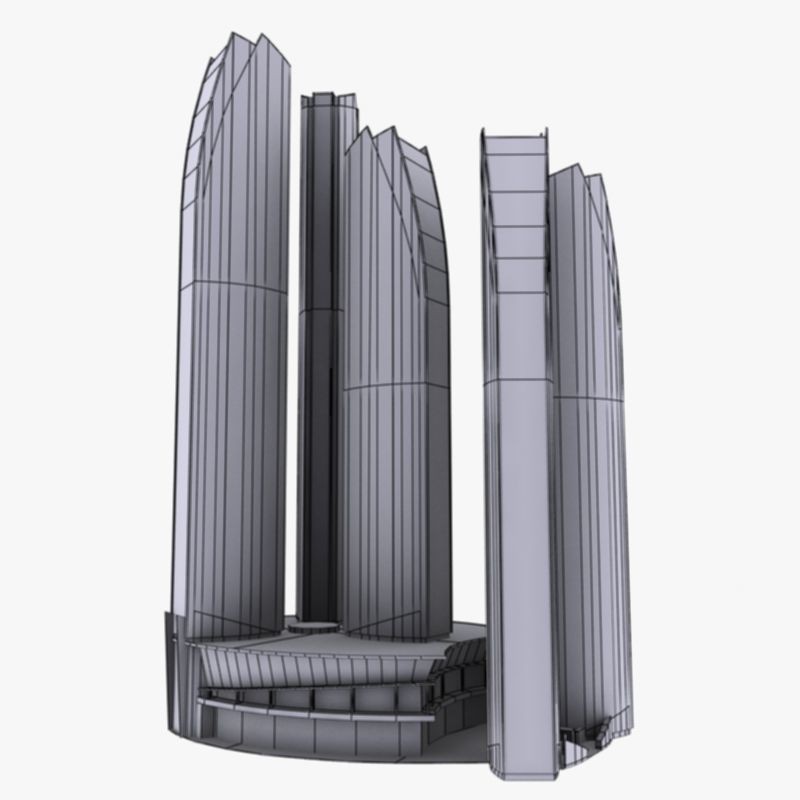 Etihad Tower 3D Model – Low Poly Landmark Asset, FBX & OBJ - View 23